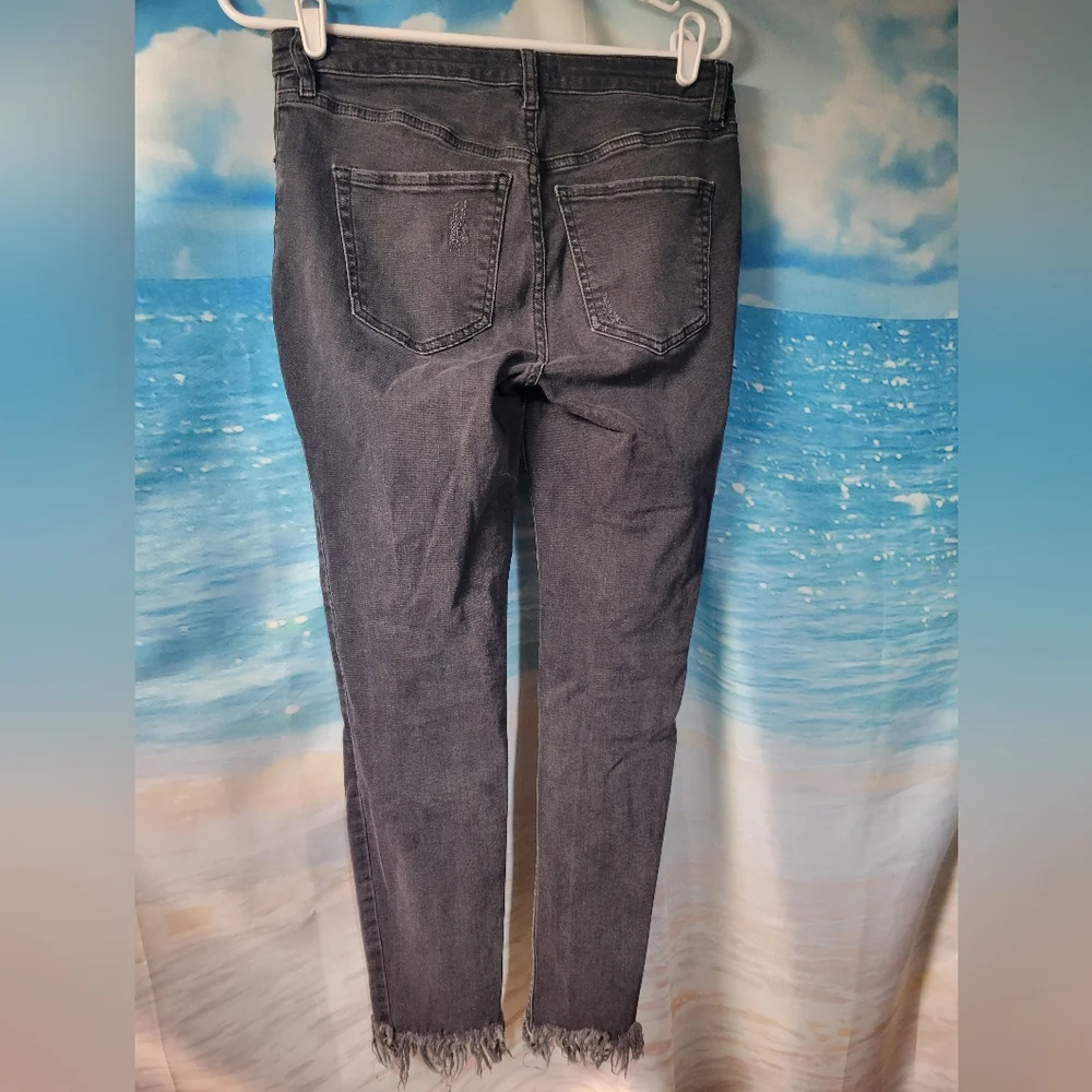 Free People‎ Womens Distressed Black Jeans Size 27
